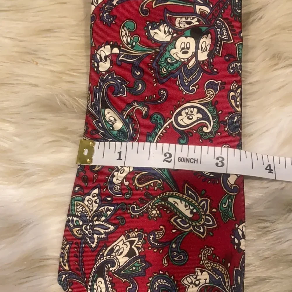 Vintage Disney Mickey Mouse Silk Paisley Tie